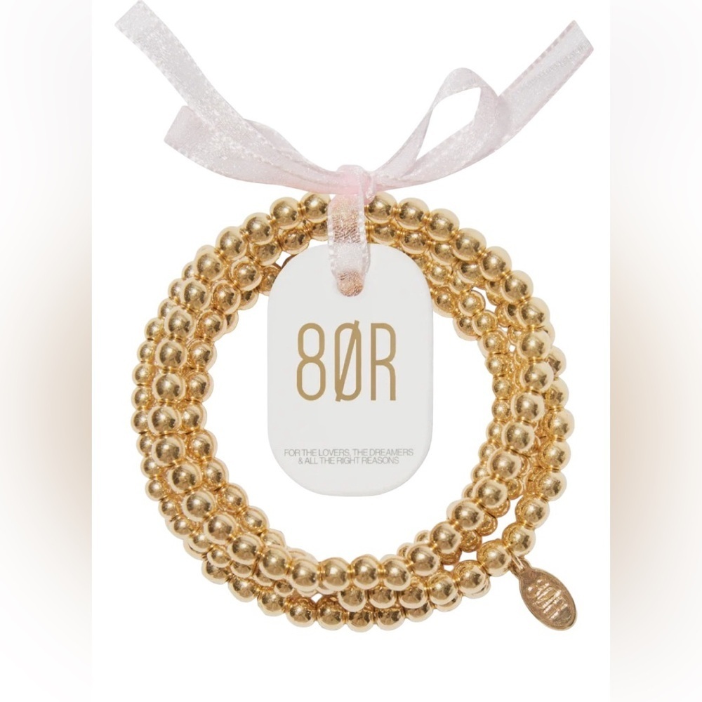NWT, 8 Other Reasons, BUBBLE BANGLE SET, 18k Gold Plated, Set of 5 bracelets - Picture 2 of 4